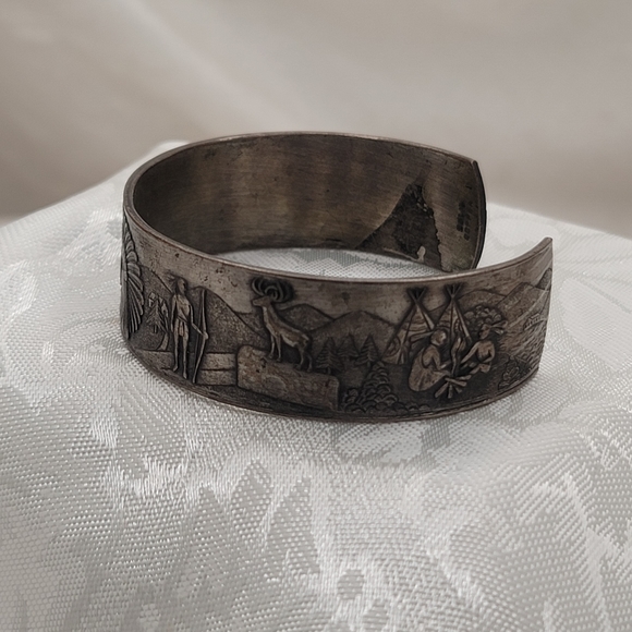 Mohawk Trail Vintage Copper Bracelet Engraved Vintage COOL - Picture 6 of 6